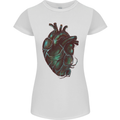 Rotten Heart Gothic Demon Satan Skull Evil Womens Petite Cut T-Shirt White