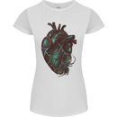 Rotten Heart Gothic Demon Satan Skull Evil Womens Petite Cut T-Shirt White