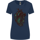 Rotten Heart Gothic Demon Satan Skull Evil Womens Wider Cut T-Shirt Navy Blue