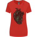 Rotten Heart Gothic Demon Satan Skull Evil Womens Wider Cut T-Shirt Red