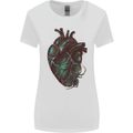 Rotten Heart Gothic Demon Satan Skull Evil Womens Wider Cut T-Shirt White