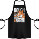 Rough Collie Inside All Smooth Funny Cotton Apron 100% Organic Black