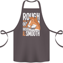 Rough Collie Inside All Smooth Funny Cotton Apron 100% Organic Dark Grey