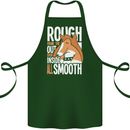 Rough Collie Inside All Smooth Funny Cotton Apron 100% Organic Forest Green
