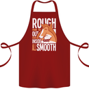 Rough Collie Inside All Smooth Funny Cotton Apron 100% Organic Maroon