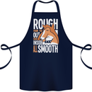 Rough Collie Inside All Smooth Funny Cotton Apron 100% Organic Navy Blue