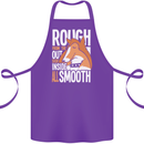 Rough Collie Inside All Smooth Funny Cotton Apron 100% Organic Purple