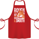 Rough Collie Inside All Smooth Funny Cotton Apron 100% Organic Red