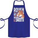 Rough Collie Inside All Smooth Funny Cotton Apron 100% Organic Royal Blue