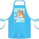 Rough Collie Inside All Smooth Funny Cotton Apron 100% Organic Turquoise