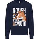 Rough Collie Inside All Smooth Funny Kids Sweatshirt Jumper Navy Blue