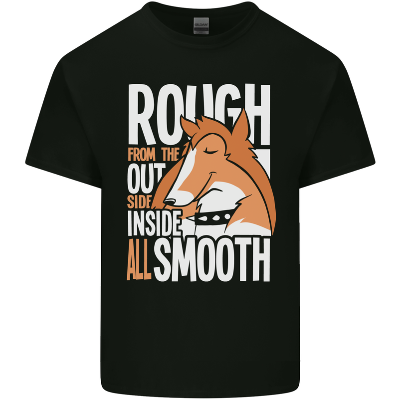 Rough Collie Inside All Smooth Funny Kids T-Shirt Childrens Black