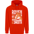 Rough Collie Inside All Smooth Funny Mens 80% Cotton Hoodie Bright Red