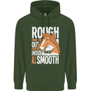 Rough Collie Inside All Smooth Funny Mens 80% Cotton Hoodie Forest Green