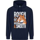 Rough Collie Inside All Smooth Funny Mens 80% Cotton Hoodie Navy Blue