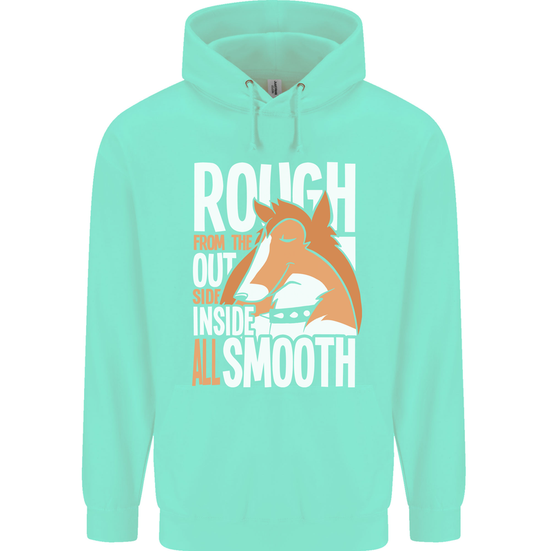 Rough Collie Inside All Smooth Funny Mens 80% Cotton Hoodie Peppermint