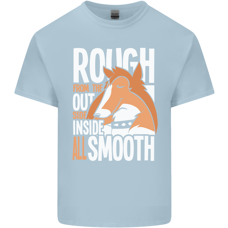 Rough Collie Inside All Smooth Funny Mens Cotton T-Shirt Tee Top Light Blue