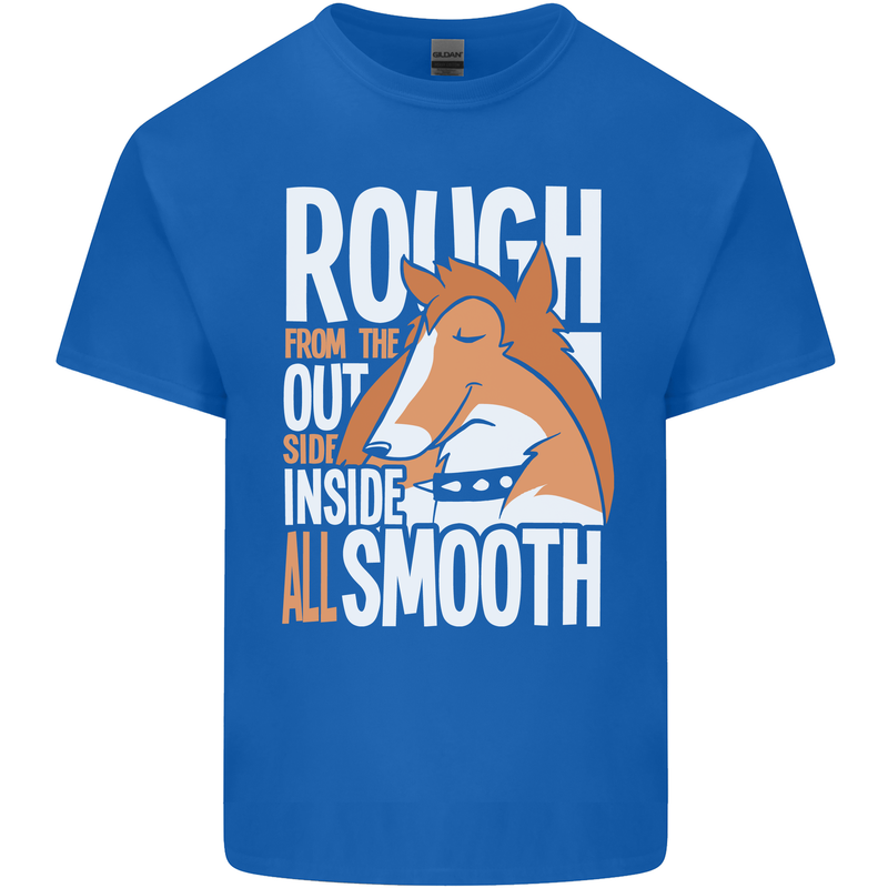 Rough Collie Inside All Smooth Funny Mens Cotton T-Shirt Tee Top Royal Blue