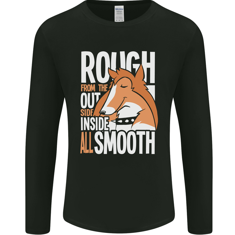 Rough Collie Inside All Smooth Funny Mens Long Sleeve T-Shirt Black