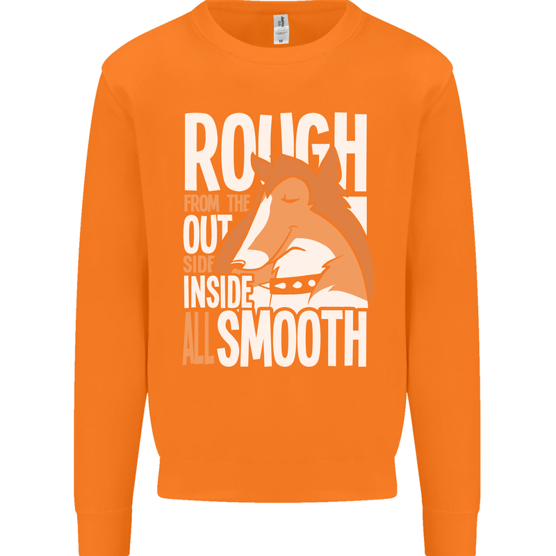 Rough Collie Inside All Smooth Funny Mens Sweatshirt Jumper Orange
