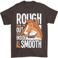 Rough Collie Inside All Smooth Funny Mens T-Shirt Cotton Gildan Dark Chocolate