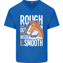 Rough Collie Inside All Smooth Funny Mens V-Neck Cotton T-Shirt Royal Blue