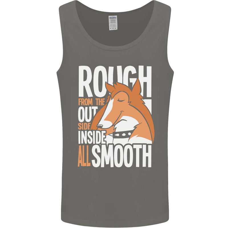Rough Collie Inside All Smooth Funny Mens Vest Tank Top Charcoal