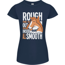 Rough Collie Inside All Smooth Funny Womens Petite Cut T-Shirt Navy Blue
