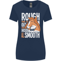 Rough Collie Inside All Smooth Funny Womens Wider Cut T-Shirt Navy Blue