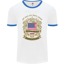All Men Are Born Equal American America USA Mens White Ringer T-Shirt White/Royal Blue
