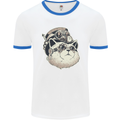 Steampunk Cat Mens White Ringer T-Shirt White/Royal Blue