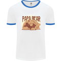 Papa Bear Funny Fathers Day Mens Ringer T-Shirt White/Royal Blue