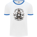 Bikers Don't Go Grey Motorbike Motorcycle Mens White Ringer T-Shirt White/Royal Blue