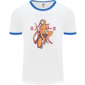 Chinese Zodiac Shengxiao Year of the Monkey Mens White Ringer T-Shirt White/Royal Blue