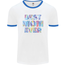 Best Mom Ever Tie Died Effect Mother's Day Mens White Ringer T-Shirt White/Royal Blue
