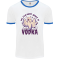 Funny Halloween Alcohol Vodka Spirit Ghost Mens White Ringer T-Shirt White/Royal Blue