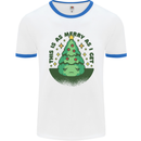 Bah Humbug Christmas Tree Funny Mens White Ringer T-Shirt White/Royal Blue