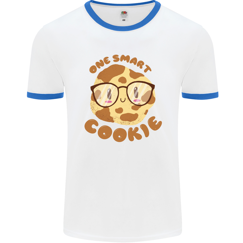 A Smart Cookie Funny Food Nerd Geek Science Mens White Ringer T-Shirt White/Royal Blue