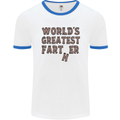 Father's Day World's Greatest Farter Funny Mens White Ringer T-Shirt White/Royal Blue