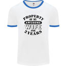 2nd Wedding Anniversary 2 Year Funny Wife Mens Ringer T-Shirt White/Royal Blue