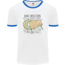 Funny Kiwi Fruit Bird Disection Mens White Ringer T-Shirt White/Royal Blue