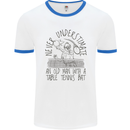 Never Underestimate an Old Man Table Tennis Mens White Ringer T-Shirt White/Royal Blue