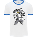 Lemur Hug You Mens Ringer T-Shirt White/Royal Blue