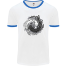 Axoloti Yin Yang Mens Ringer T-Shirt White/Royal Blue