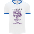 Wisdom Goblet Obscure Makabra Mens White Ringer T-Shirt White/Royal Blue