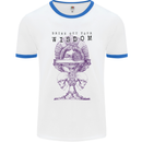 Wisdom Goblet Obscure Makabra Mens White Ringer T-Shirt White/Royal Blue