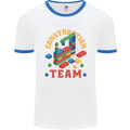 Construction Funny Building Blocks Bricks Mens White Ringer T-Shirt White/Royal Blue