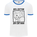 Part Cotton Part Cat Hair Funny Mens White Ringer T-Shirt White/Royal Blue