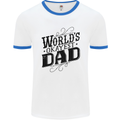 Worlds Okayest Dad Funny Fathers Day Mens White Ringer T-Shirt White/Royal Blue