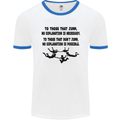 Skydiving No Explanation Freefall Paras Mens White Ringer T-Shirt White/Royal Blue